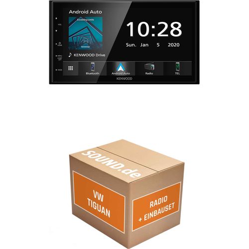 Autoradio Einbaupaket Kenwood DMX5020BTS passend für VW Tiguan 2 + Rückfahrkamera eCall | Apple CarPlay Android Auto