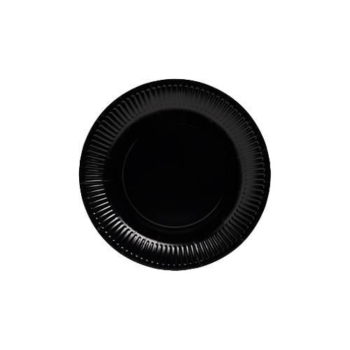 Pappteller ProNappe, besonders stabil, fettundurchlässig, ohne Kunststoffzusätze, Ø 230 x H 30 mm, recycelbarer FSC®-Karton, schwarz, 20 Stück