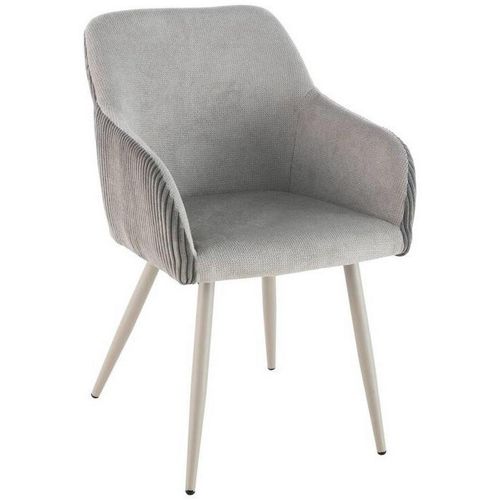 Livetastic Armlehnstuhl Cord , Grau , Holz, Metall, Textil , Pappel , Sperrholz , Rundrohr , 54x84x60 cm , Stühle
