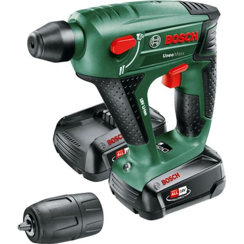 Bosch Akku-Bohrhammer Uneo Maxx, 2 Akku PBA 18V 2.0Ah W-B, Ladg. AL 18V-20 u. Koffer