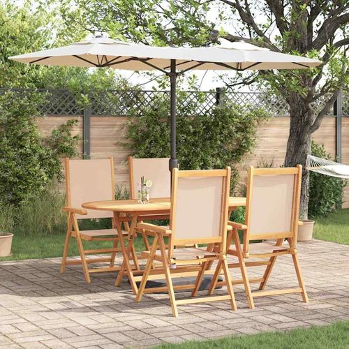 Garten Essgruppe Falten 5 pcs Beige Akazie Massivholz
