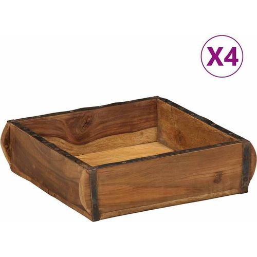 Tabletts 4 Stk. 31x29x10 cm Altholz Massiv