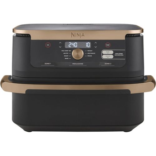 NINJA Heißluftfritteuse Foodi Heißluftfritteuse,Dual Zone,MegaZone,Friteuse,Ohne Fett, 2470,00 W, Fritteuse ohne Öl, Fritteuse Heissluft, Zubehör