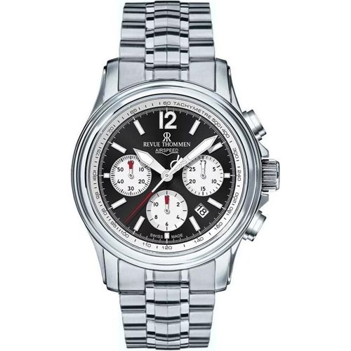 Revue Thommen Herren Automatikuhr Airspeed 16041.6437 Silberfarben, Schwarz