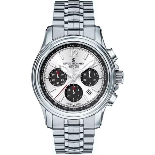 Revue Thommen Herren Automatikuhr Airspeed 16041.6432 Silberfarben, Weiß