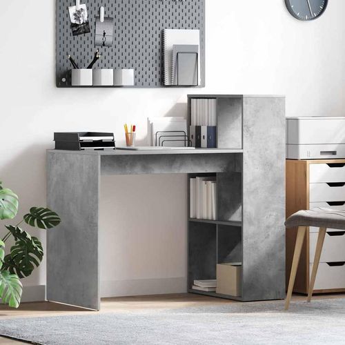 Tisch mit Regal Beton Grau 108 x 55 x 103,5 cm Holzwerkstoff