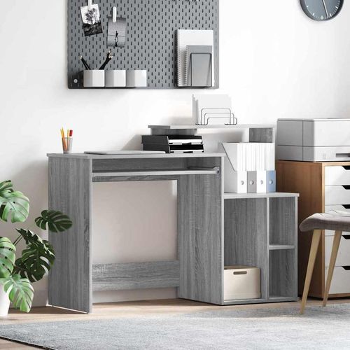Tisch mit Stauraum mit Regal Grau Sonoma 120,5 x 44 x 88,5 cm