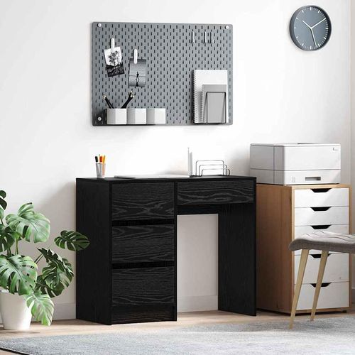 Schwarzer Eichenschreibtisch Schwarze Eiche Spanplatte, Laminat
