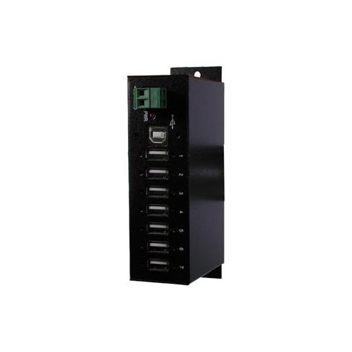 Exsys USB 2.0 HUB 7-Port - 480 Mbit/s - Schwarz - Metall - 98SE/ME/2000/XP(32&64)/Vista(32&64)/Win7(