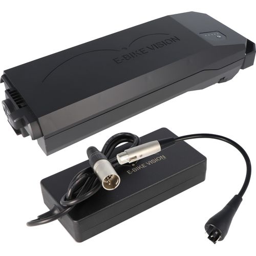 Gepäckträger Power Pack E-Bike Akku lite inkl. Ladegerät und Ladeadapter exakt passend für das Bosch Active und Performance Antriebssystem 10 Ah 360 Wh nur 2 Kg