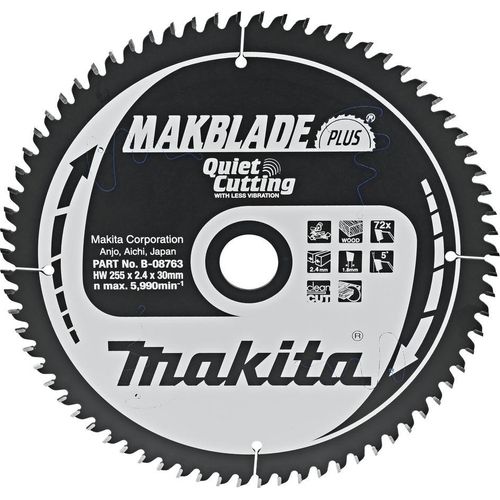 Makita Kreissägeblatt, MAKBLADE PLUS 255 x 30 mm - 72 Zähne