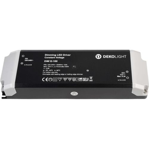 DEKO-LIGHT Netzgerät (CV, DC) dimmbar, BASIC, DIM, CV, 12V 34-100W, Spannungskonstant, mit Phasenan-/-Abschnittdimmern (862241)