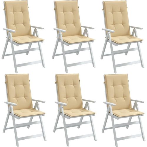 Hochlehner-Auflagen 6 Stk. Melange Beige 120x50x4 cm Stoff