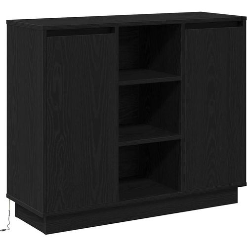 Hochwertige Sideboard mit Tür Schwarze Eiche 90x32x75 cm Holzwerkstoff, Badspiegel, DE52413