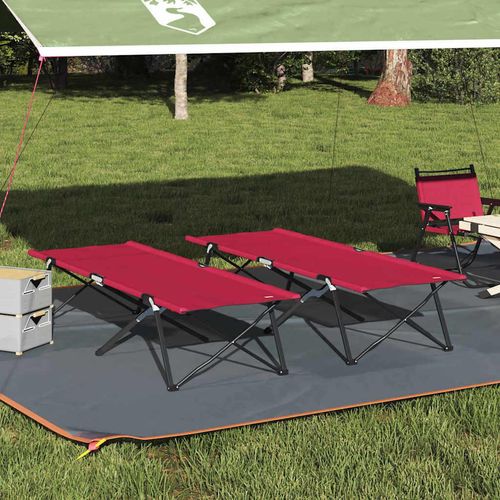 Klapp Schlafbett fürs Camping Falten 2 pcs Rot 206 x 76 x 74 cm