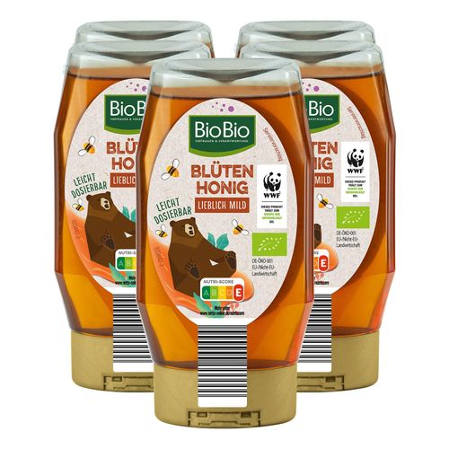 BioBio Bio Blütenhonig flüssig 350 g, 5er Pack