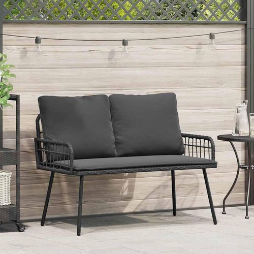 Gartenbank mit Kissen Grau 114 x 64 x 78cm Metall