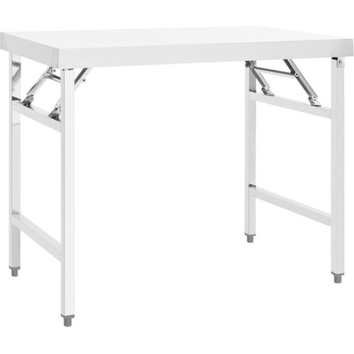 Küchen-Arbeitstisch Klappbar 100x60x80 cm Edelstahl