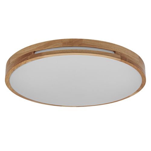 LEDVANCE ORBIS Woodburry LED-Wand-/Deckenleuchte mit Holzdekor, 24W, 1500lm, 3000K, 390mm Durchmesser, 830 freundliches Warmweiß, IP20 Schutz, Montageschrauben und Dübel inklusive