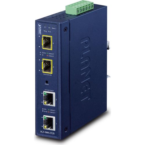 Planet Industrial 2x 10/100/1000T + 2x 100/1000/2500X SFP Managed Medienkonverter, IGT-900-2T2S