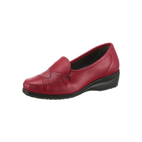 Mokassin CLASSIC, Damen, Gr. 39, rot (bordeaux), Glattleder, Basic, Schuhe