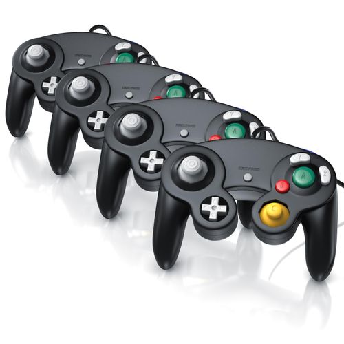 CSL 4x Nintendo-Controller, Gamepad für Nintendo GameCube / Wii Vibrationseffekte / ergonomisch