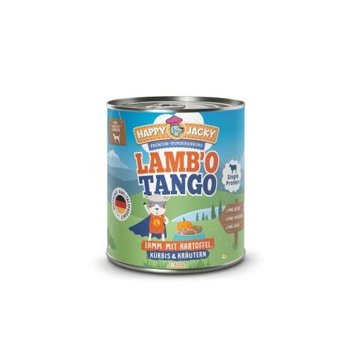 HAPPY JACKY Nassfutter Monoprotein Lamm und Kartoffel 6x820 g