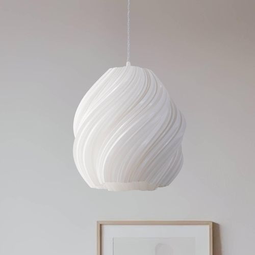 Lindby Pendelleuchte Nuvia, Ø 30 cm, weiß, 3D Druck