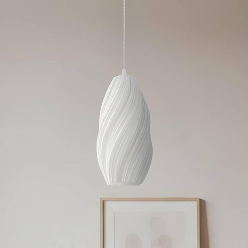 Lindby Pendelleuchte Nuvia, Ø 15,5 cm, weiß, 3D Druck