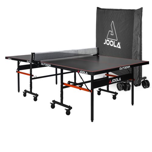 JOOLA Outdoor Tischtennisplatte K200A inkl. Abdeckhülle - Profi Tischtennistisch 6 MM Aluminium-Verbundoberfläche Wetterfest - Klappbares Untergestell