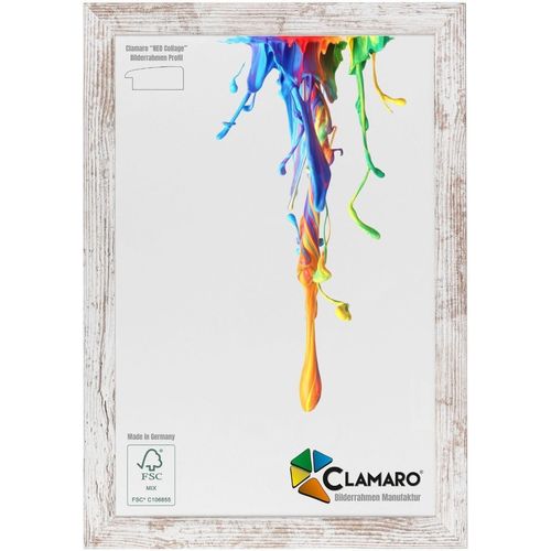 Bilderrahmen Vintage Weiss CLAMARO 53G Neo Collage nach Maß modern Holz, Größe:140x100
