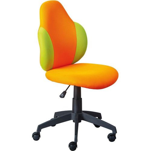 FURNARO Kinderdrehstuhl Bürostuhl Kinderstuhl Astrid Orange/Grün höhenverstellbar