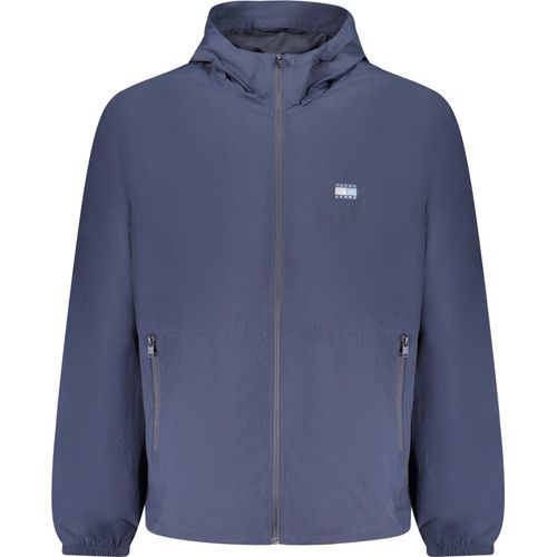 Herrenjacke Blau mit Kapuze aus 95% recyceltem Nylon