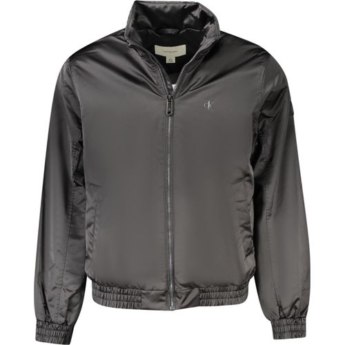 Herrenjacke Schwarz: Langer Ärmel, wasserdicht, recyceltes Material