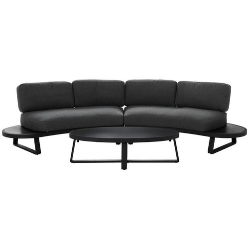 Amatio Loungegarnitur , Anthrazit , Metall, Textil , Füllung: Schaumstoff, Vlies , 190x98x63.5 cm , Loungemöbel, Loungemöbel-Sets