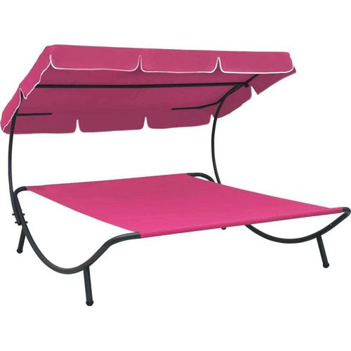 Sonnenliege mit Sonnendach Rosa