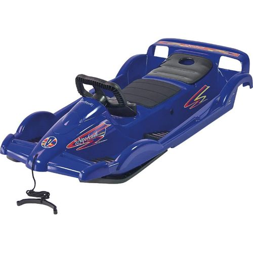 AlpenGaudi Bob für Zwei Double Race Blau 114 x 55 x 28 cm Zweisitzer Schnee Schlitten Neuware in