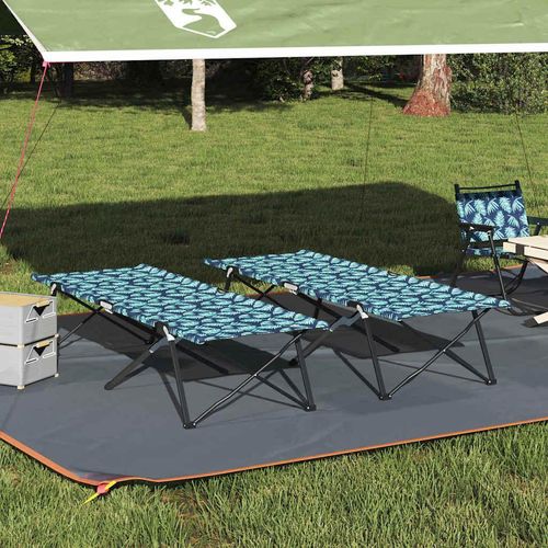 Klapp Schlafbett fürs Camping Falten Manuell 2 pcs Blattmuster