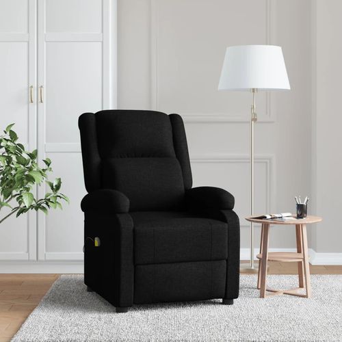 Ohrensessel mit Massagefunktion Schwarz Stoff