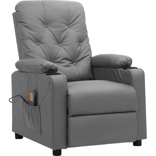 Massagesessel Grau Kunstleder
