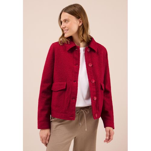 Fellimitatjacke CECIL, Damen, Gr. XXL (46), rot (beaujolais rot), Stoff, Obermaterial: 100% Polyester; Futter: 100% Polyester, unifarben, normal normal, V-Ausschnitt, Bündchen, Jacken, mit Knopfleiste