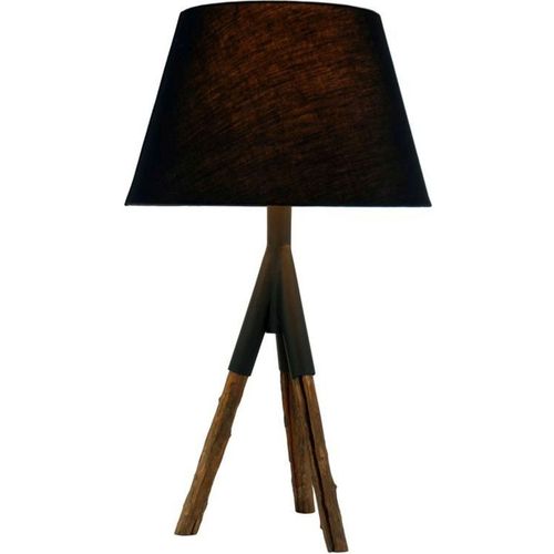 Tischleuchte Dreibein Treibholz Stoff Handarbeit Unikat Wohnzimmerlampe Nachttischlampe