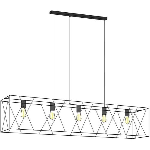 Pendelleuchte Schwarz FRAME Metall Modern 5-flammige Hängelampe Wohnzimmer Esszimmer Esstisch