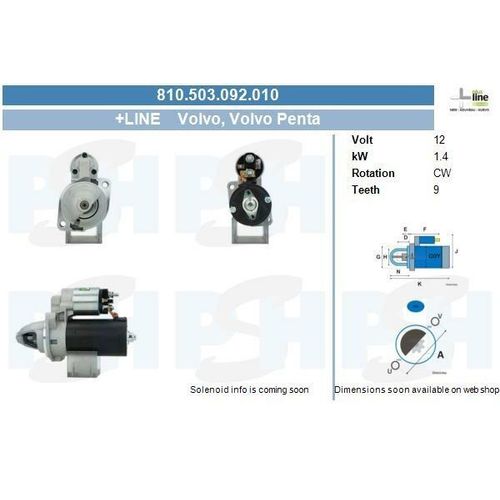 Anlasser Volvo 1.4 kw für OEM +Line Vgl.Nr. 0001108030 / 0001108088 / 0001311102