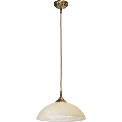 Deckenlampe Jugendstil Riffelglas Echt-Messing E27 Premium Deckenleuchte Wohnzimmer Schlafzimmer Esstisch