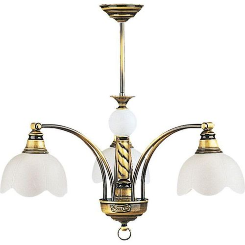 Deckenleuchte in Messing Metall 3-flammig Wohnzimmer Esszimmer Jugendstil wohnlich TOBSYN Deckenlampe