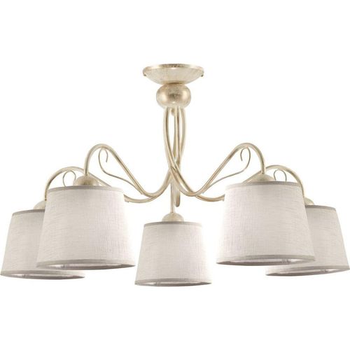 Deckenleuchte LOCOLA Metall Stoff 5-flammig Ø80cm Klassisch wohnlich LOCOLA Wohnzimmerlampe