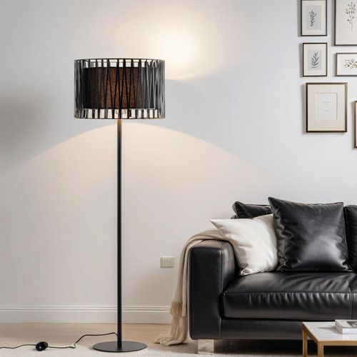 Stehlampe Wohnzimmer klein145 cm Schwarz Metall Modern E27 Stehleuchte