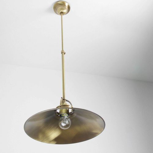 Deckenleuchte Bronze Echt-Messing Handarbeit Höhenverstellbar Vintage Industrielampe Wohnzimmer