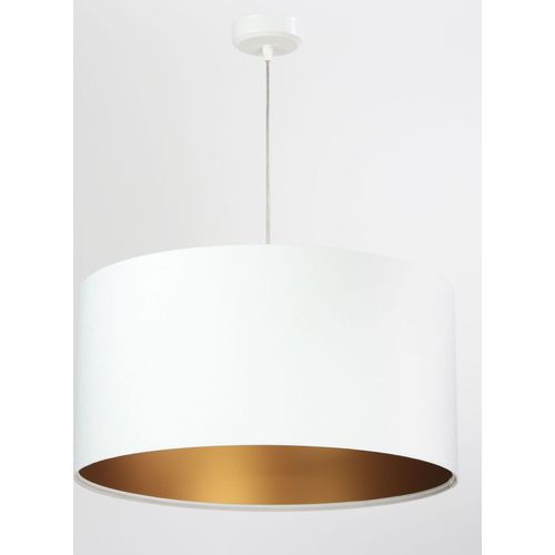 Hängelampe Stoff in Velours Optik Creme Gold Ø50cm E27 Hängeleuchte Wohnzimmer Schlafzimmer ROSIE